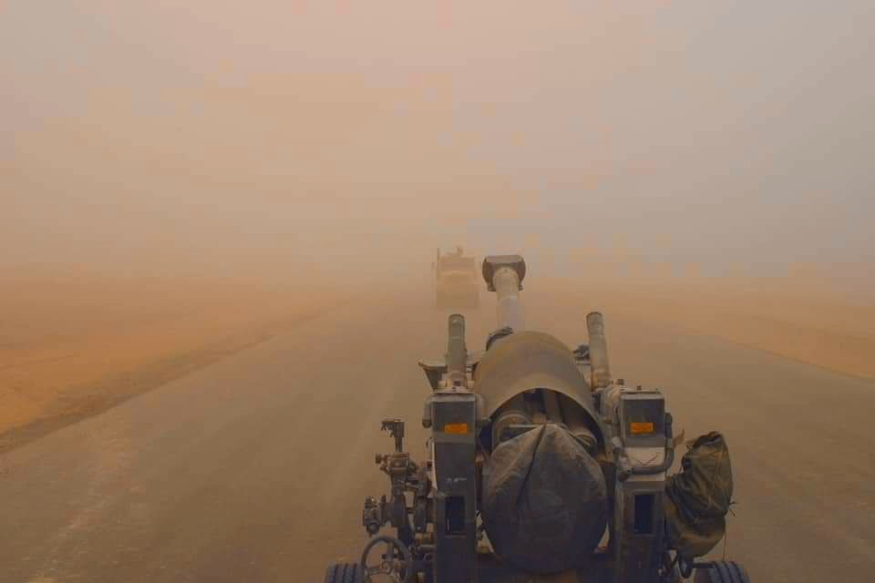 11th Marines Artillery Convoy Iraq Sandstorm 