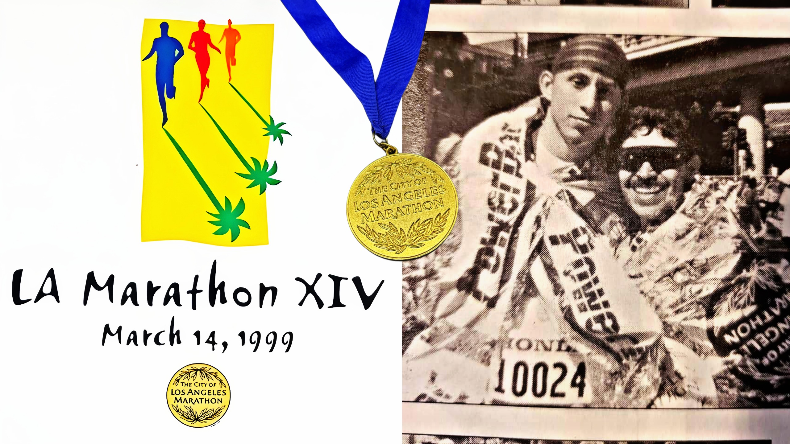 Marine Miguel and Dad Los Angeles Marathon March 14 1999
