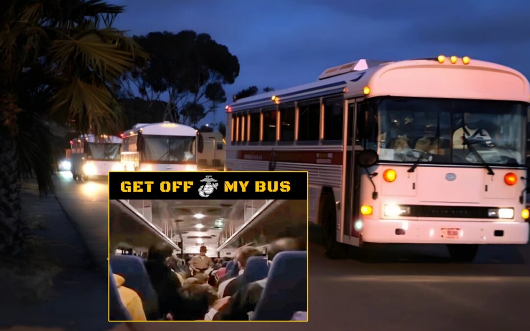 Arriving at Marine Corps Boot Camp – GET OFF MY BUS!