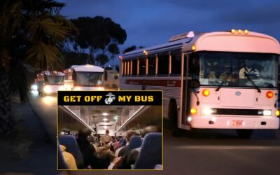 Arriving at Marine Corps Boot Camp – GET OFF MY BUS!